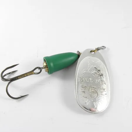 Blue Fox Super Vibrax 5 Cucharilla, Níquel/Verde, 13g, Cascabel, #1505