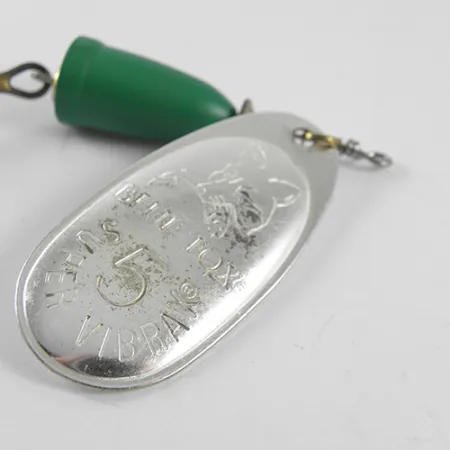 Blue Fox Super Vibrax 5 Cucharilla, Níquel/Verde, 13g, Cascabel, #1505