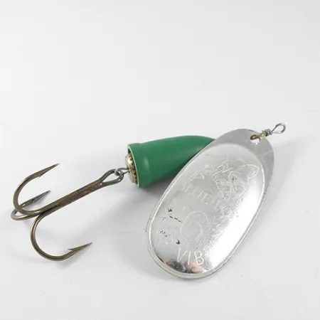 Blue Fox Super Vibrax 6 Cucharilla, Níquel / Verde, 18g, Engranaje Latón, #1506