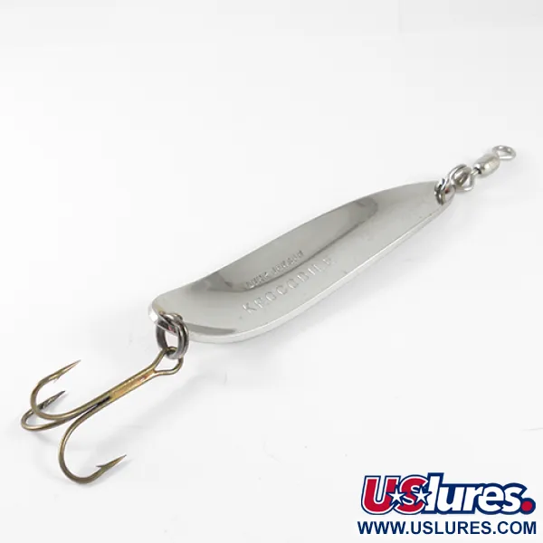 Luhr Jensen Krocodile Cucharilla, Níquel/Rojo, 28g, Perfil estrecho, #1509