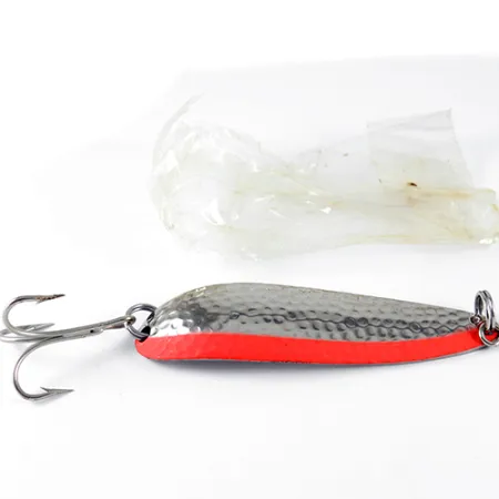 Luhr Jensen Krocodile Cucharilla, Níquel/Naranja, 28g, Martillado, #1531