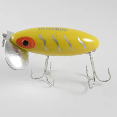 Fred Arbogast Jitterbug Señuelo Superficie, Amarillo, 14g, Babero, #1582