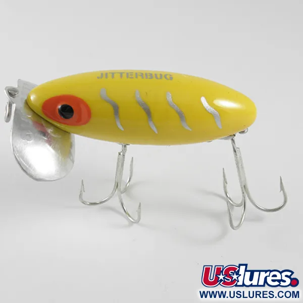 Fred Arbogast Jitterbug Señuelo Superficie, Amarillo, 14g, Babero, #1582