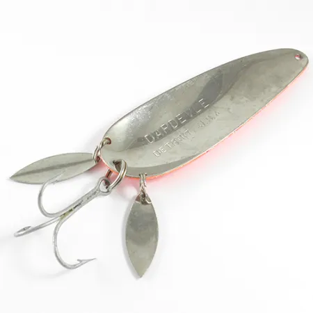 Eppinger Dardevle Klicker Cucharilla, Naranja Fluo/Níquel, 28g, Doble Hoja, #1599