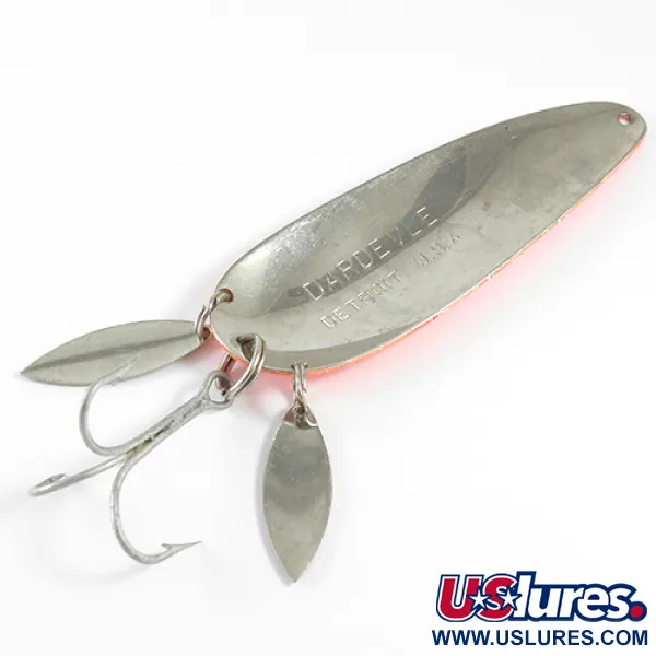 Eppinger Dardevle Klicker Cucharilla, Naranja Fluo/Níquel, 28g, Doble Hoja, #1599