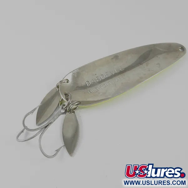 Eppinger Dardevle Klicker Cucharilla, Amarillo Fluo/Rojo/Níquel, 28g, #1660