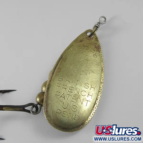 Mepps Aglia 5 Cucharilla, Latón, 14g, Hoja estampada, #1719