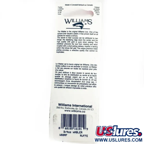 Williams Wabler W60 Cucharilla, Plata / Marrón, 21g, Plateado, #1731
