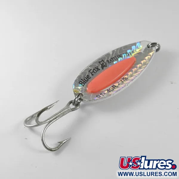 Blue Fox Rattlin Pixee Cucharilla, Rainbow Nickel/Orange, 25g, #1738