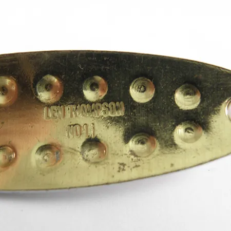 Len Thompson #11 Cucharilla, Rojo/Blanco/Latón, 14g, Alveolada, #1747