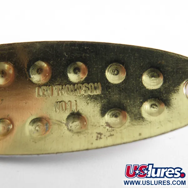 Len Thompson #11 Cucharilla, Rojo/Blanco/Latón, 14g, Alveolada, #1747