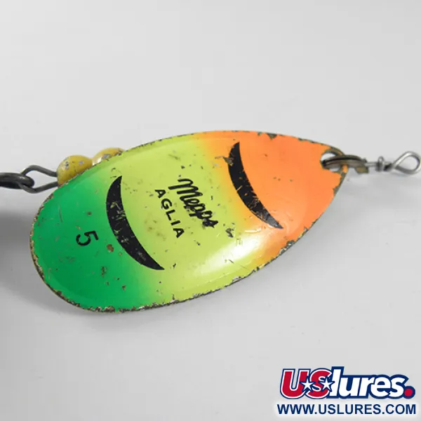 Mepps Aglia 5 Dressed Cucharilla, Fire Tiger, 14g, Anzuelo vestido, #1753