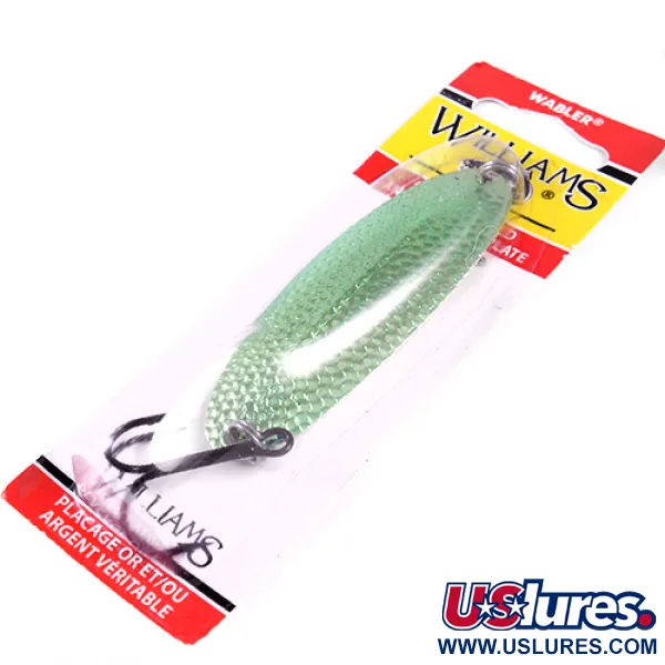 Williams Wabler W60 Cucharilla, Plata/Verde, 21g, plata real, #1764