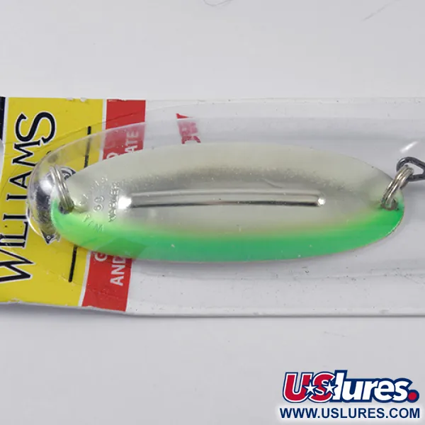 Williams Wabler W50 Glow Cucharilla, Plata/Verde, 14g, Glow, #1766
