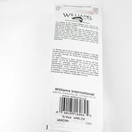 Williams Wabler W60 Cucharilla, Plata/Verde Claro, 21g, #1767