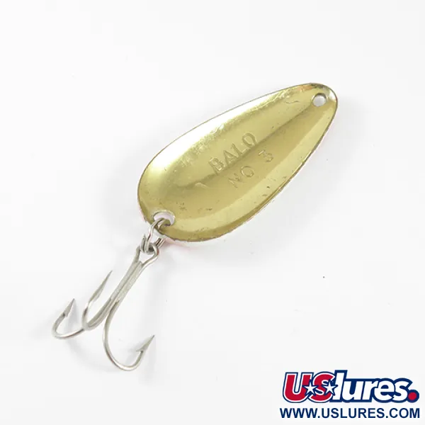 Balo 3 Cucharilla, Blanco / Rojo / Latón, 14g, Estilo Vintage, #1769