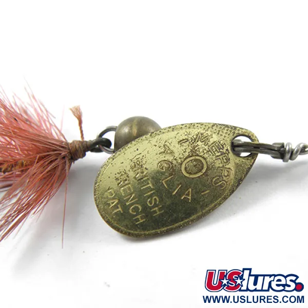 Cucharilla Mepps Aglia 0 Mouche, Latón, 2.5g, Cola Plumas, #1808