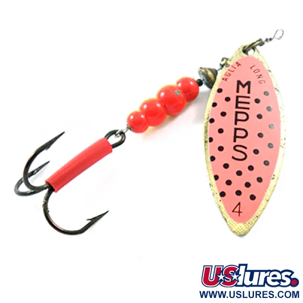 Mepps Aglia Long 4 Cucharilla, Latón / Naranja, 17g, Sauce, #1825