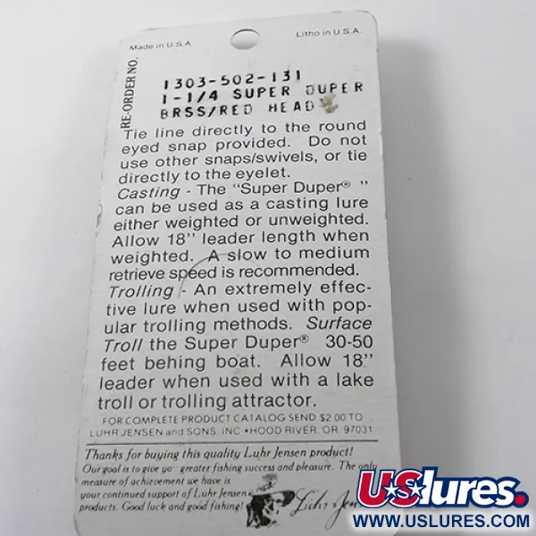 Luhr Jensen Super-Duper 502 Cucharilla, Oro / Rojo, 2,5g, #1878