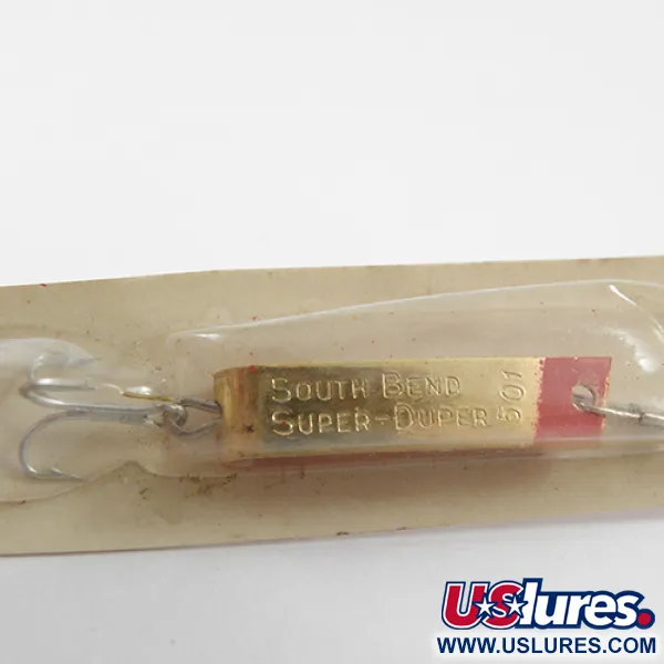 South Bend Super-Duper 501 Cucharilla, Oro/Rojo, 2.3g, Vintage, #1889