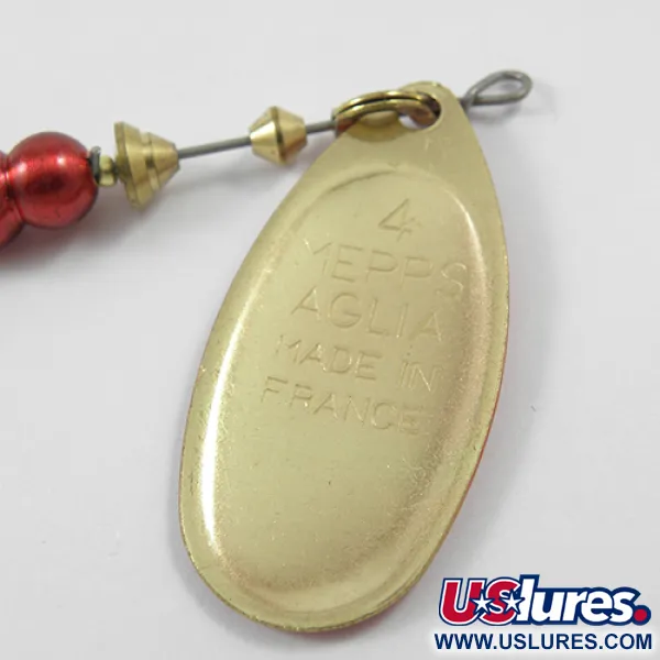 Mepps Aglia Platinum 4 Cucharilla, Rojo / Latón, 9g, Talla 4, #1902
