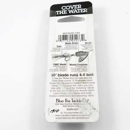 Blue Fox Flash Deep Runner, Arcoíris, 3,3g, Anzuelo VMC, #1910