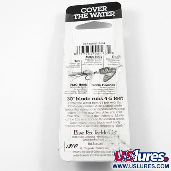 Blue Fox Flash Deep Runner, Arcoíris, 3,3g, Anzuelo VMC, #1910