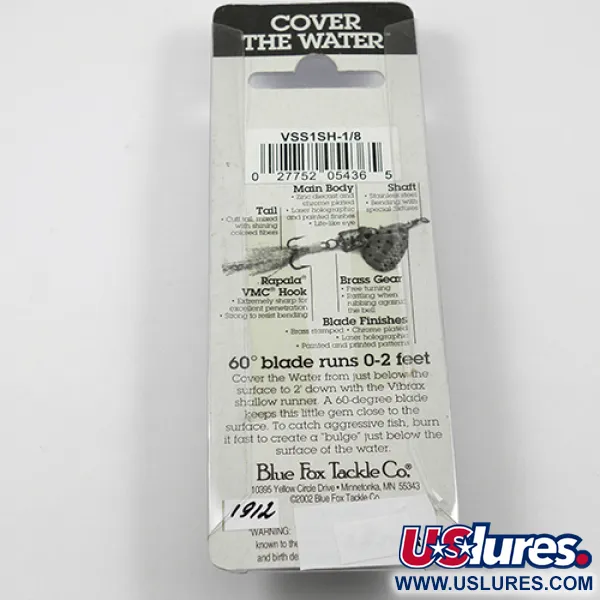 Blue Fox Vibrax Shallow Cucharilla, Arcoíris, 5g, Shallow Runner, #1912