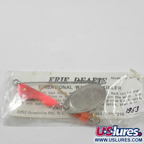 Erie Dearie Walleye Killer Spinner, Níquel/Rojo, 9g, #1953