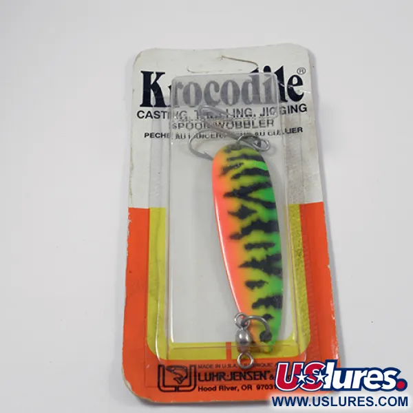 Luhr Jensen Krocodile Die #5 Cucharilla, Fire Tiger, 21g, Lanzado, #1978