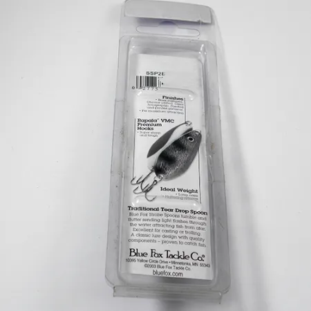 Blue Fox Strobe Tear Drop Cucharilla, Negro/Blanco, 11g, VMC, #1979
