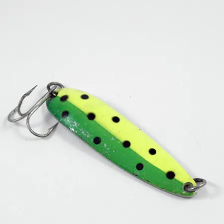 Luhr Jensen Krocodile Die #4 Cucharilla, Amarillo/Verde/Níquel, 14g, #1983