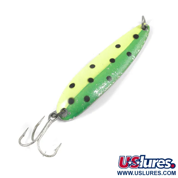 Luhr Jensen Krocodile Die #4 Cucharilla, Amarillo/Verde/Níquel, 14g, #1983