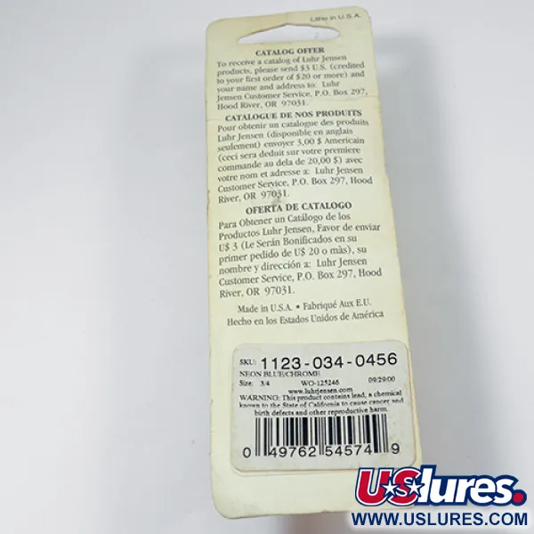 Luhr Jensen Lil' Kroc (Krocodile Stubby) Cucharilla, Níquel/Azul, 21g, #1998