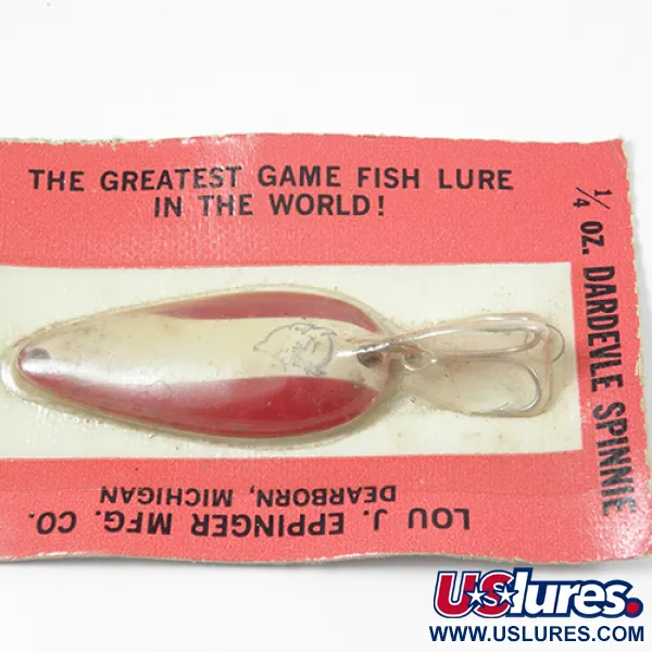 Eppinger Dardevle Spinnie Cucharilla, Rojo / Blanco, 7g, Vintage, #2002