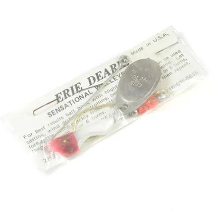 Erie Dearie Walleye Killer Spinner, Níquel/Blanco/Rojo, 14g, #2008