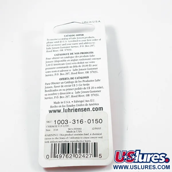 Luhr Jensen Krocodile Cucharilla, Níquel, 9g, Perfil Distancia, #2047