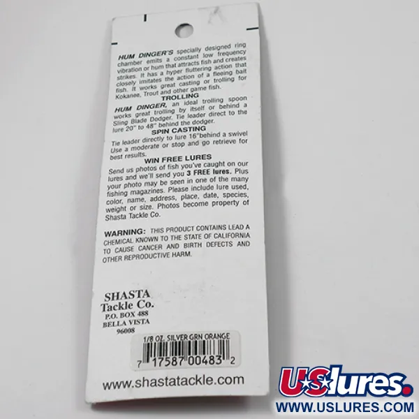 Shasta Humdinger Cucharilla, Rojo/Marrón Metal, 3.5g, Sonora, #2048