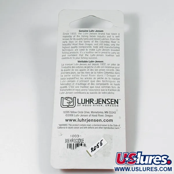 Luhr Jensen Krocodile Ondulante, Níquel / Azul, 9g, Atractor, #2055