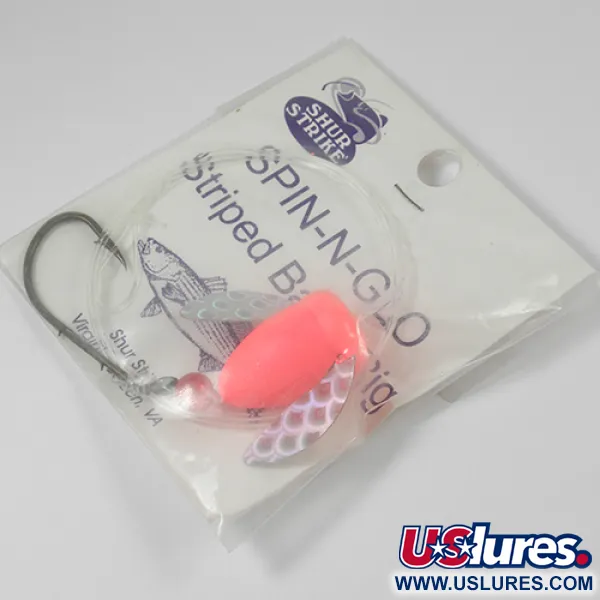 Shur Strike Spin-n-Glo Rig, Rosa, 7g, Alas Plateadas, #2102