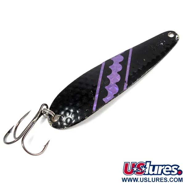 Calcutta 55 Cuchara Curricán, Negro/Blanco/Púrpura, 12g, Martillada, #2125