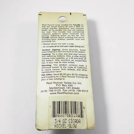 Reef Runner Cicada Pala Vibratoria, Níquel, 21g, Vintage USA, #2157