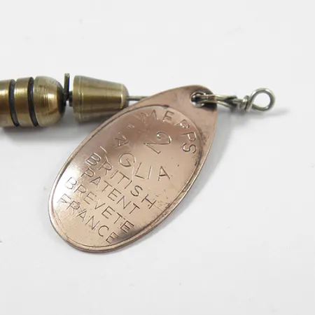 Mepps Aglia 2 Cucharilla, Cobre, 4.5g, Hoja estampada, #2158