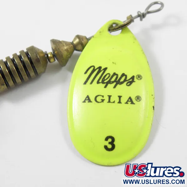 Mepps Aglia 3 Cucharilla, Amarillo Fluorescente, 7.3g, Bucktail, #2170
