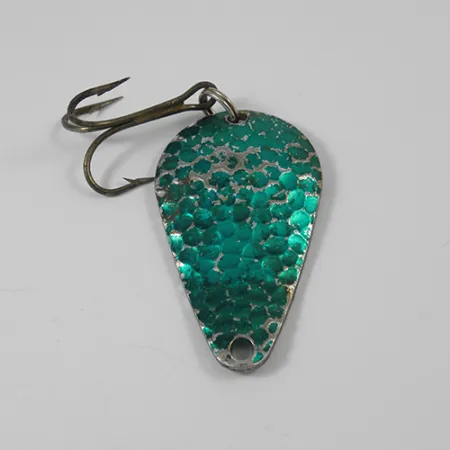 Worden’s Wob Lure Cucharilla, Níquel martillado/Verde, 14g, USA, #2172