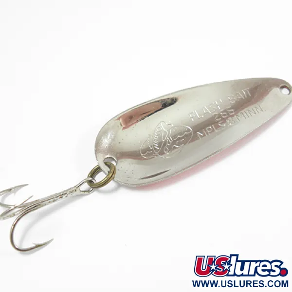 Nebco FlashBait 266 Cucharilla, Rojo/Blanco/Níquel, 10g, Vintage, #2182