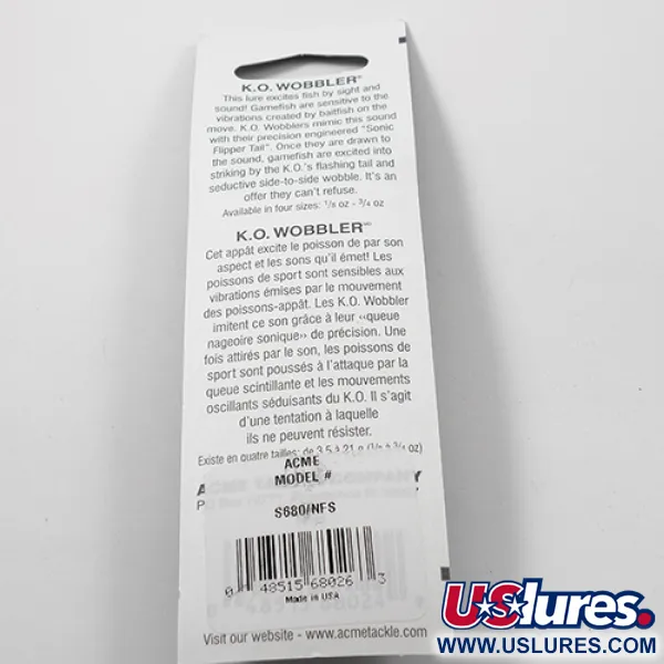 Acme K.O. Wobbler UV Cuchara, Níquel/UV, 21g, Brillo UV, #2216