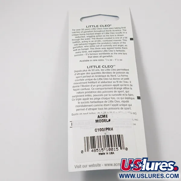 Acme Little Cleo Cucharilla, Blanco / Rojo, 9,5g, Sin usar, #2219