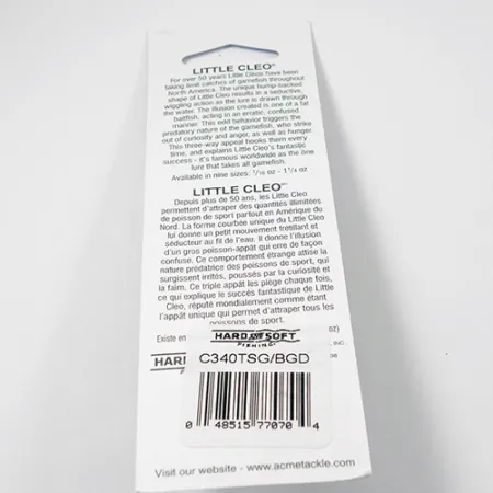 Acme Little Cleo Glow Cucharilla, Azul-Verde, 21g, Glow, #C340TSG/BGD