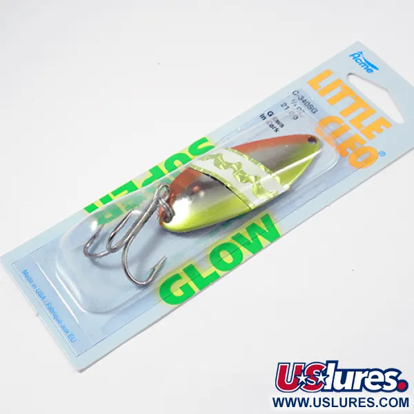 Little Cleo Glow Cucharilla, Chartreuse Orange, 21g, Super Glow, #C340TSG/SH
